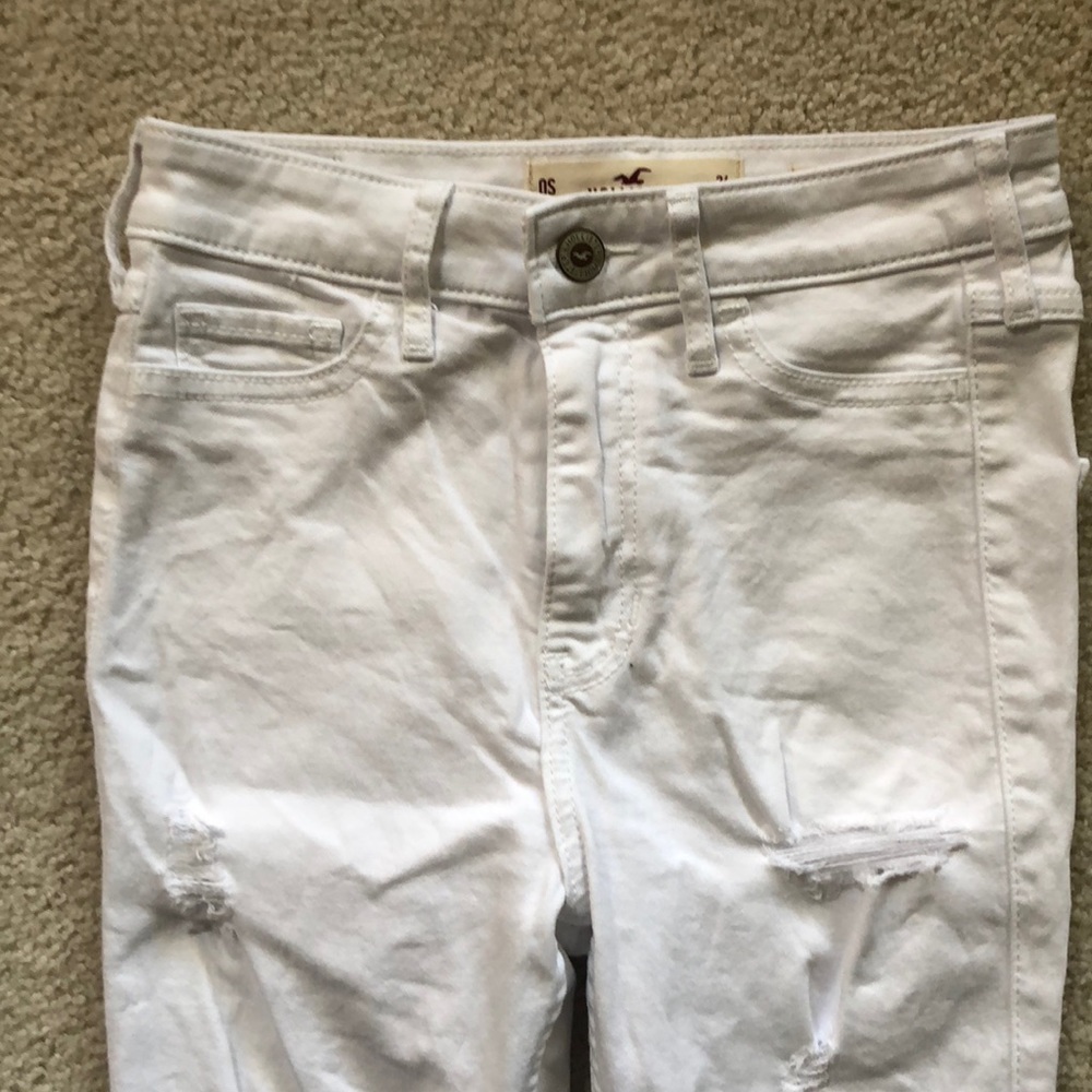 Sz 0 white high rise super skinny Hollister jeans